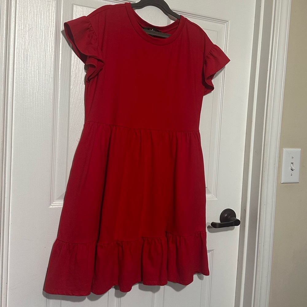 Lulu's Scarlet Red Casual Dress - Picture 2 of 3